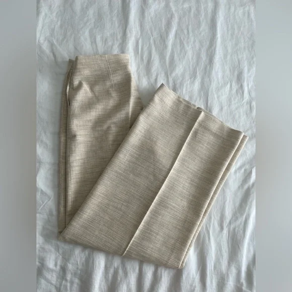 ZARA Cream Wide-Leg Pants - Picture 8 of 8